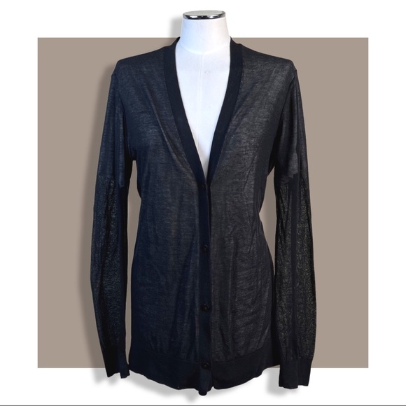 T by Alexander Wang Sweaters - Alexander Wang Double Layer Black Cardigan